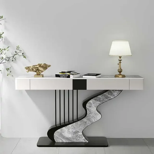 Midcentry Marble Nordic Entrance Hallway Console Table Midcentry Marble Nordic Entrance Hallway Console Table