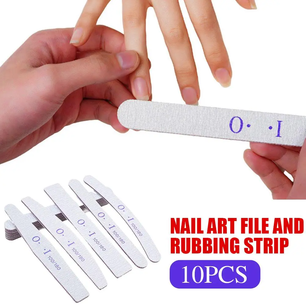 10Pcs 네일 파일 샌딩 보드 양면 매니큐어 버퍼 스트립 전문 살롱 D M7E8 용 퍼플 코어 네일 그라인딩 도구