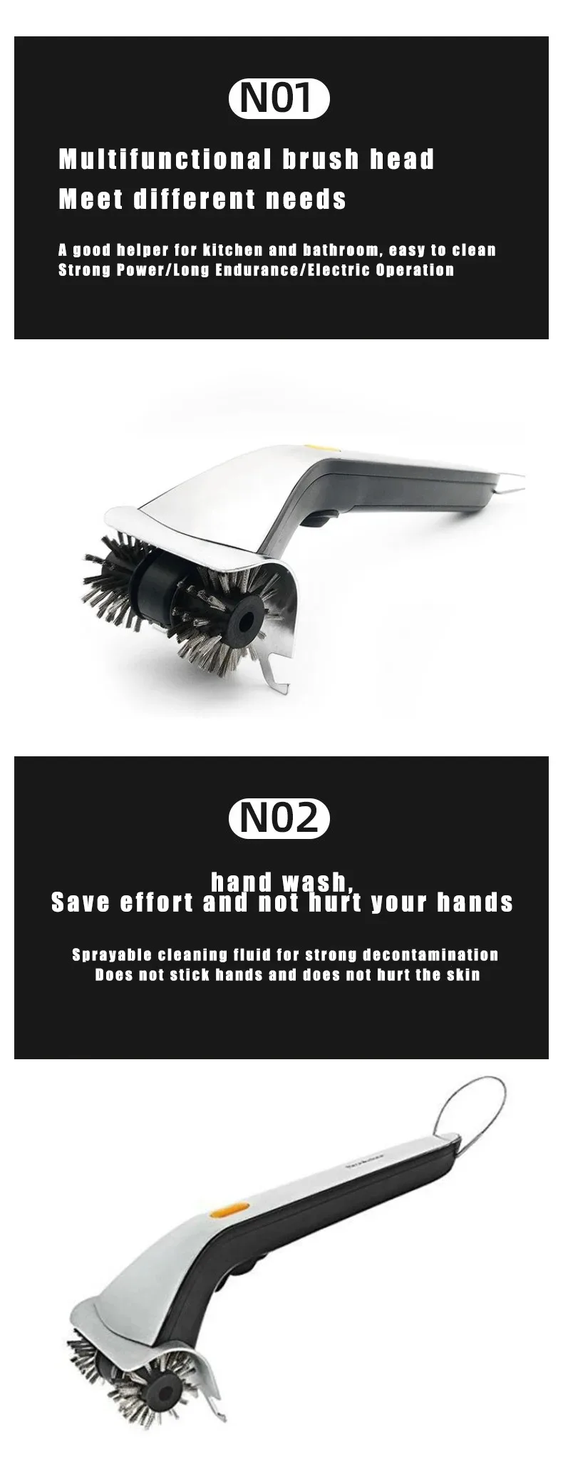 Description Picture 6 of itemElectric Steam BBQ Cleaning Brush â€“ Outdoor Grill Cleaner for Charcoal & Gas Grills, with Scraper | Kitchen Tool