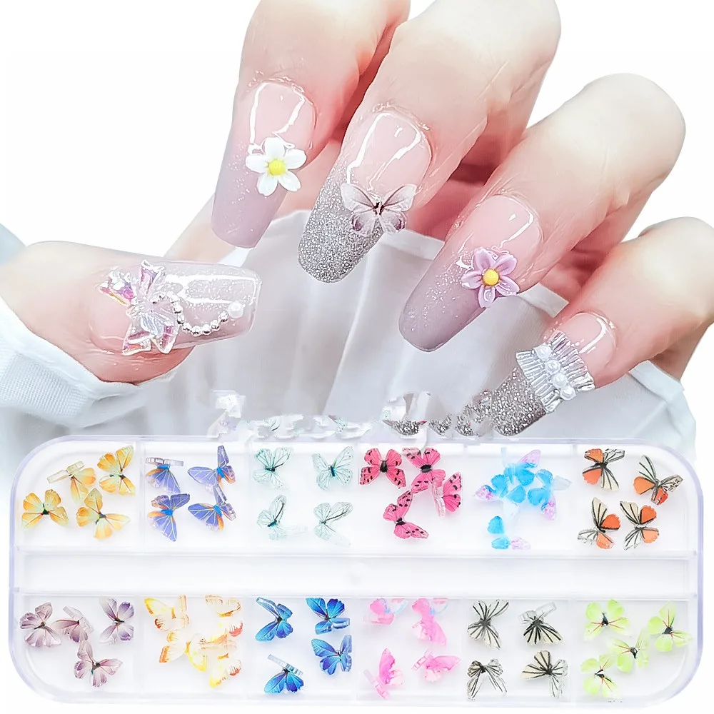 

3D Acrylic Nail Art Decoracion Kit Butterfly Nail Charms Kawaii Nails Accesorios Nail Supplies For Professionals