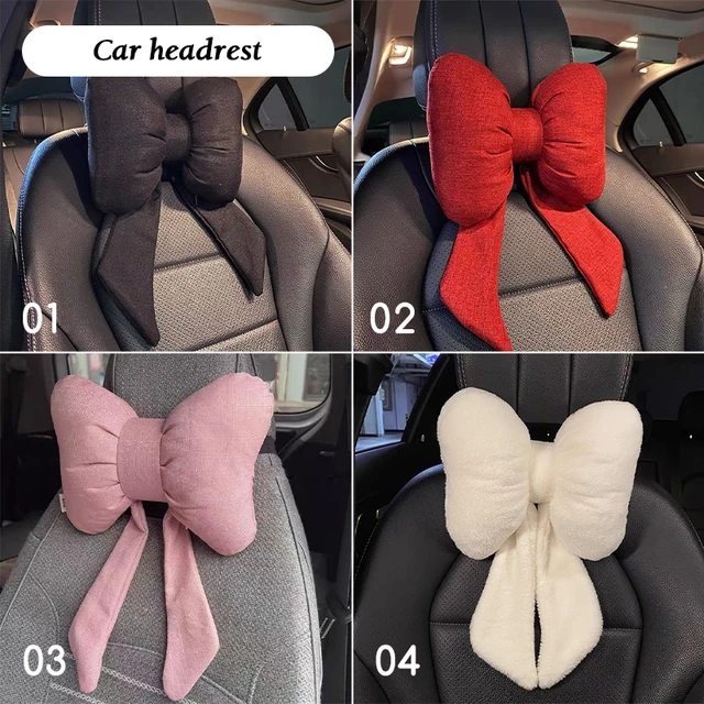 1pc Cute Bunny Shape Car Headrest Pillow Neck Pillow Lumbar