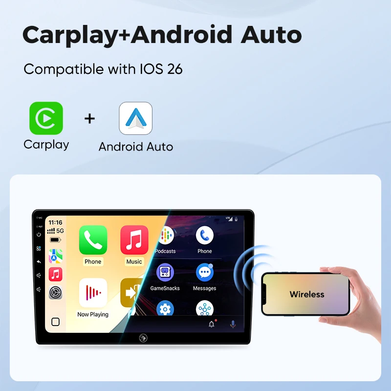 Radio para Auto Ainavi MP5 para Dacia Lodgy Renault Logan 2 Sandero 2014 2015 2016 2017 2018, Carplay Inalámbrico, Android Auto, Multimedia, GPS, BT 5.0, Giroscopio, HDMI, 2 Din 4