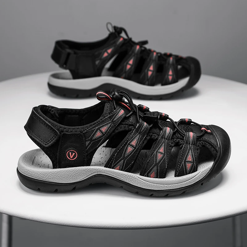 صنادل نسائية صيفية من الجلد الطبيعي صنادل مصارع مر...