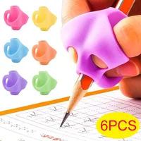 1/6Pcs Silicone Pencil Grips Three Fingers Fixed Handwriting Posture Correction Grip Trainer Kids Pencil Holder Writing Aid Grip 1