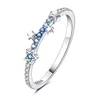 CYCUFF Original Design 925 Sterling Silver Blue Gradient Zircon Star Closed Rings For Women Wedding Engagement Silver Gifts 1