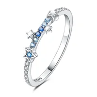 CYCUFF Original Design 925 Sterling Silver Blue Gradient Zircon Star Closed Rings For Women Wedding Engagement Silver Gifts 1