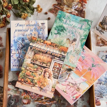 20 Fogli, Libro di Adesivi per Giardino, Materiale per Scrapbook, Adesivi Decorativi Estetici per Quaderni, Custodie per Telefoni, Diari e Cancelleria