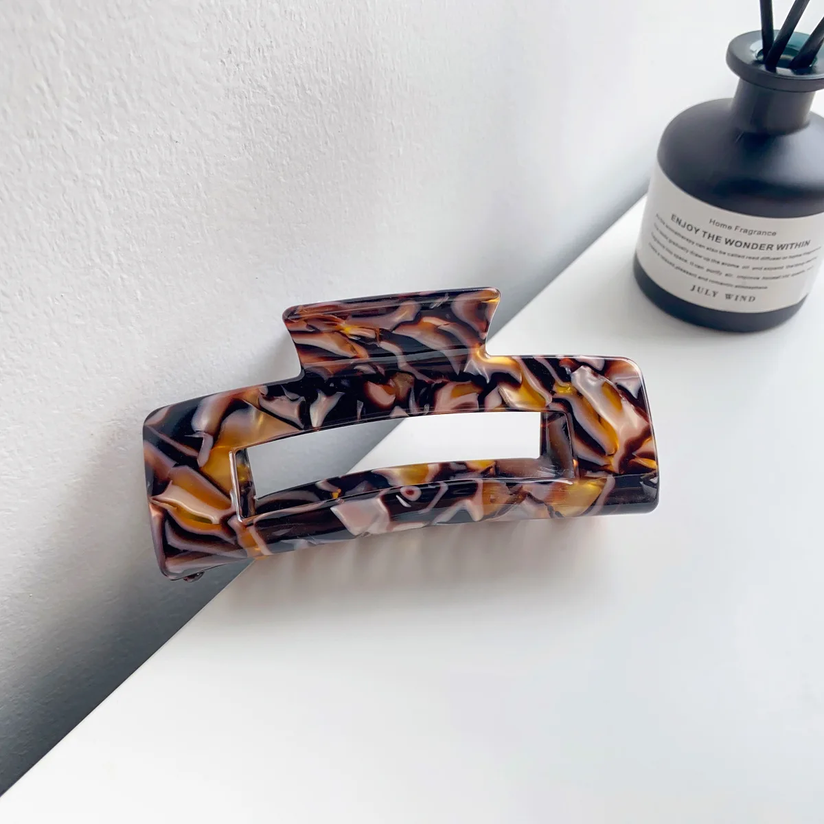 Large Tortoiseshell Leopard Geometric Hair Claw Clip