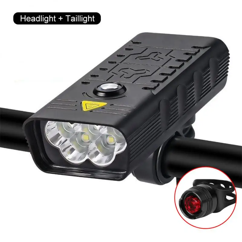 10000Mah Luce Anteriore Per Bici Lampada A Lanterna Ricaricabile Usb Torcia Intelligente 5000 Lumen Faro Con Luce Posteriore Accessori Mtb