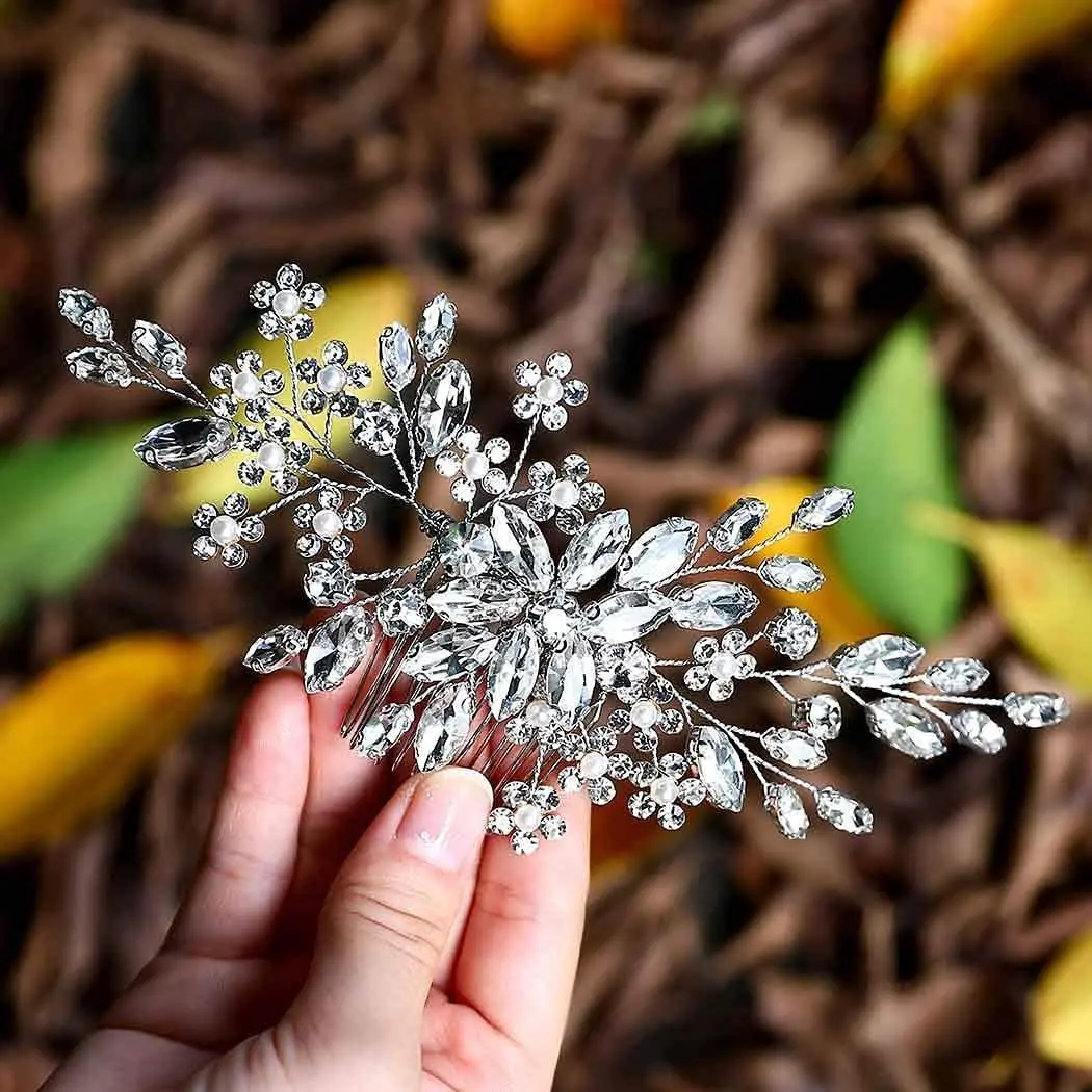 

Rhinestone Hair Combs for Women Tiara Hair Accessories Bridal Wedding Head Ornaments Headwear Hair Clip acessórios de cabelo