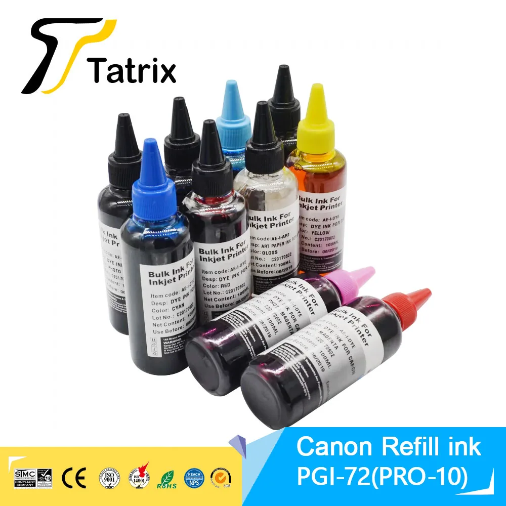 

Tatrix PGI72 PGI-72 PGI 72 PGI-73 Canon 72 73 refillable ink compatible for canon PIXMA Pro-10 PIXMA PRO-10S Printer