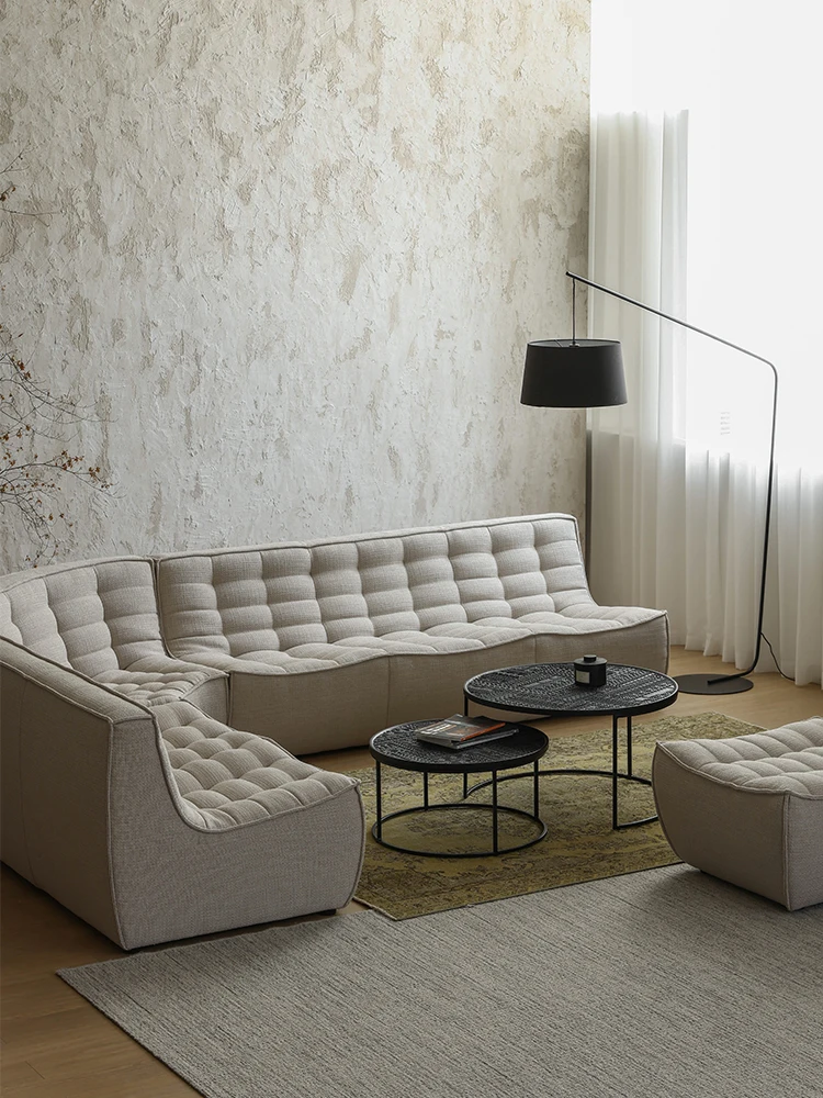 

Nordic modular corner single person imported fabric combination sofa
