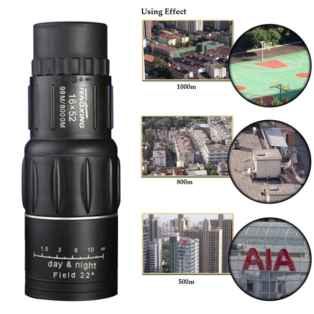 16X52 Mini monokularowy teleskop Dual Focus Zoom lornetki HD zakres z paskiem optyczny przenośny odkryty piesze wycieczki teleskop myśliwski - Image 3