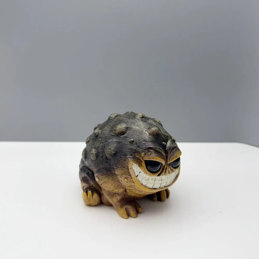 Funny Small Toad Figurine Resin Crafts Handmade African Rain Frog Statue Realistic Animal Sculpture Home Office Garden Decor