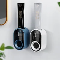 Automatic Toothpaste Dispenser Toothpaste Squeezer Toothbrush Stand Wall Mounted Dust-proof Toothbrush Holder Bathroom Accessory 1