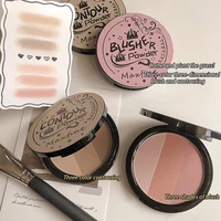 Three-color Blush Palette Delicate Long-lasting Waterproof Non-fading Eyeshadow Blush Integration Tray 2
