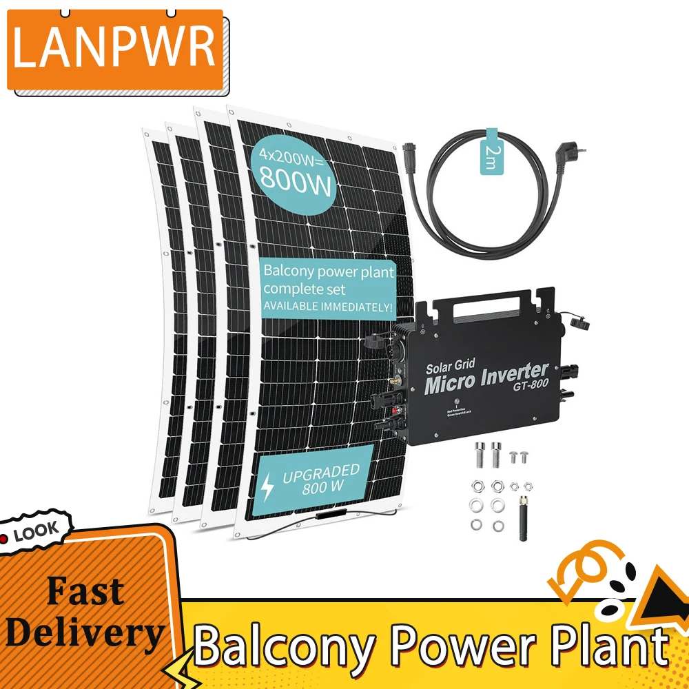 Centrale électrique de balcon LANPWR 800 W avec 4 panneaux