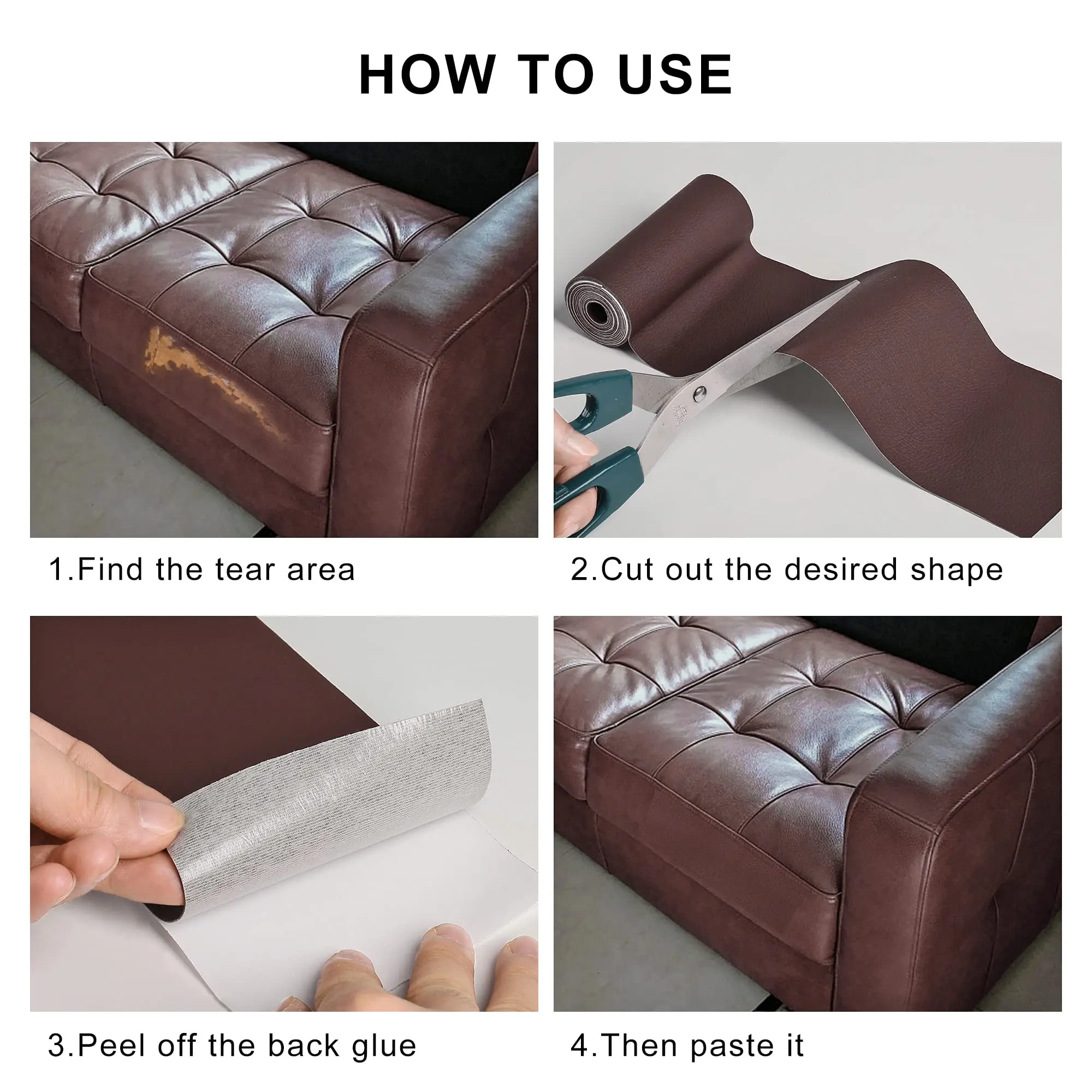 Leather Repair Patch For Furniture Sofa Car Seats Office Chairs Couch Scratch Tape Kit Self Adhesive Waterproof Sticker Hand Bag leather repair tape leather repair sticker leather patch leather repair leather repair material leather repair patch self adhesive leather sticker