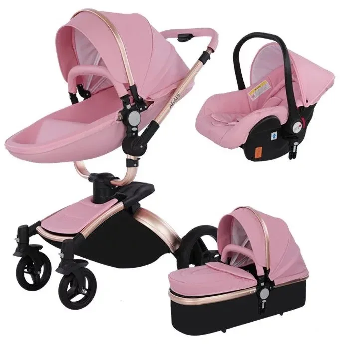 Nuovo Stoller Per Bambini Di Alta Qualità 3 /2 In 1 Carrozzina Per Bambini High Landscape Fold Pu Leather Kinderwagen Carrozzina Per Auto Passeggino N