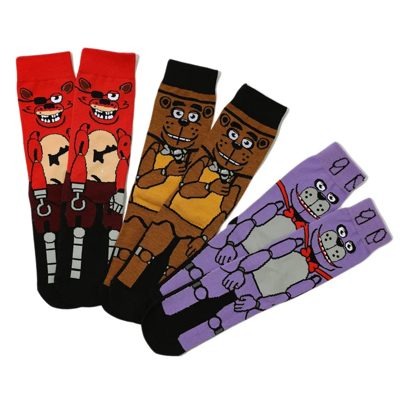 GameFNAFSocksCosplayFreddyFazebearChicaFoxyCartoonStockings