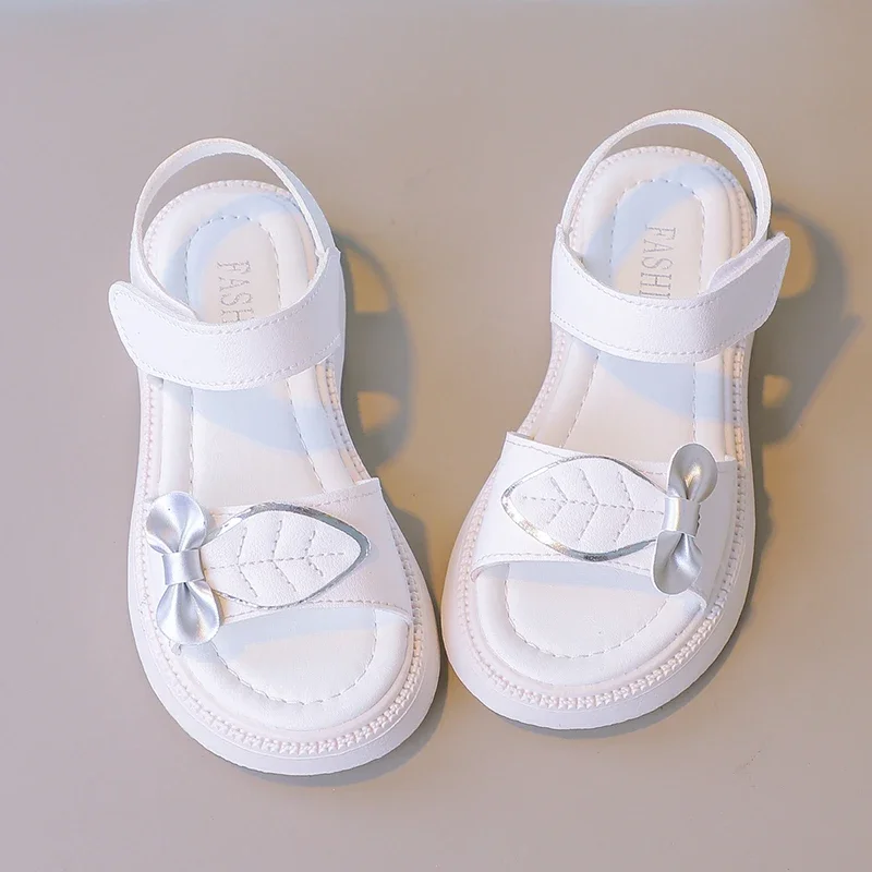Sandali da principessa per ragazze con foglie moda per bambini scarpe da spiaggia estive scarpe causali per bambini semplice piattaforma Hook & Loop Breatheable