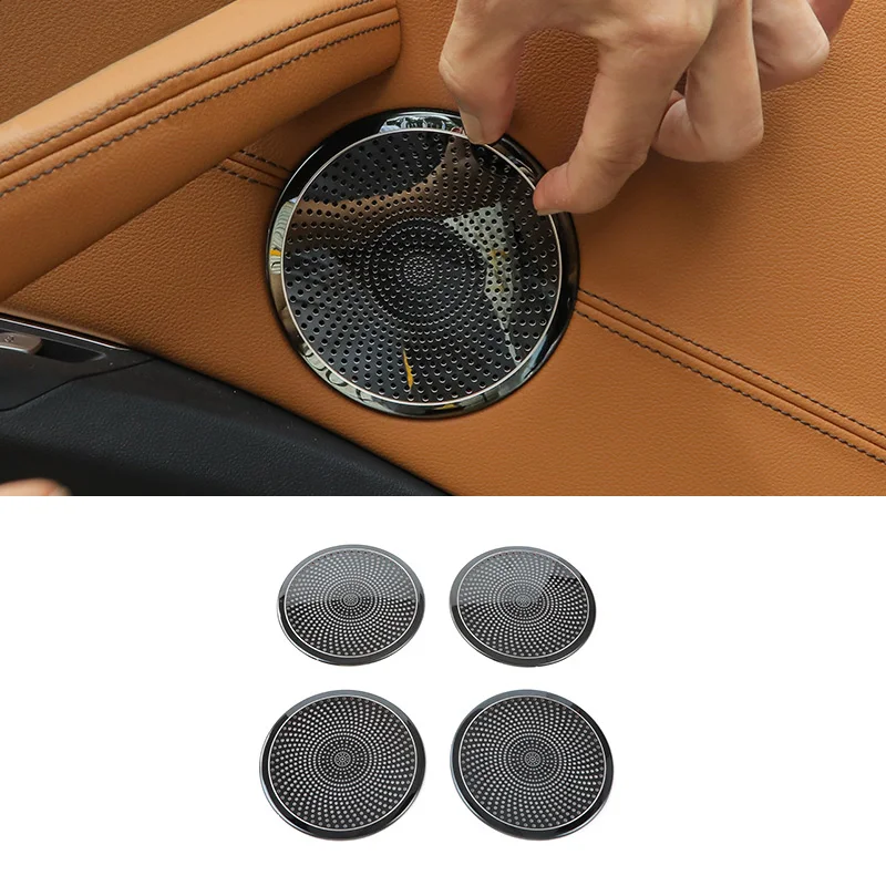 

Stainless Black Car Door Speaker Decorate Cover Trim Door Speakers Stereo Covers For BMW X3 X4 G01 G02 18-21
