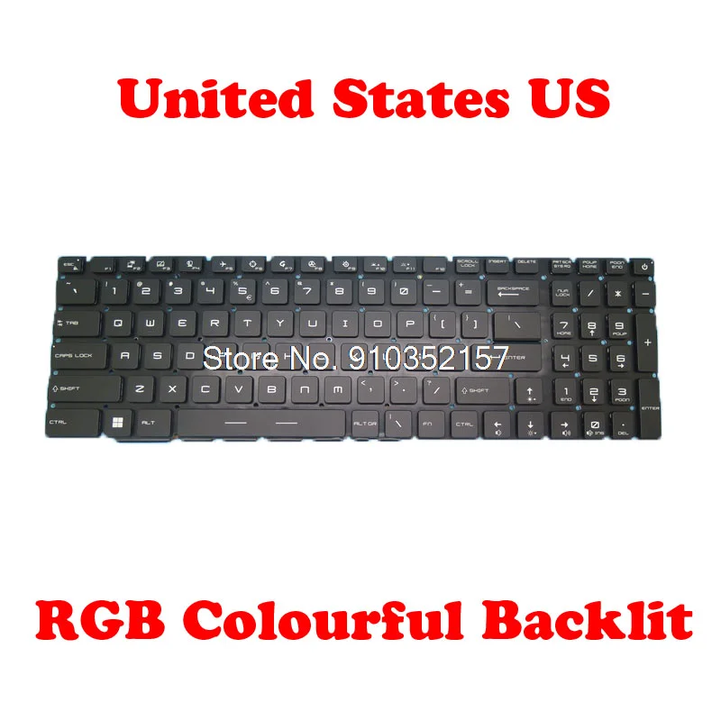 

Клавиатура с RGB-подсветкой для MSI GE76 Dragon Tiamat V195122AK1 GE76 Raider MS-17K3 MS17K3, английская, цветная подсветка