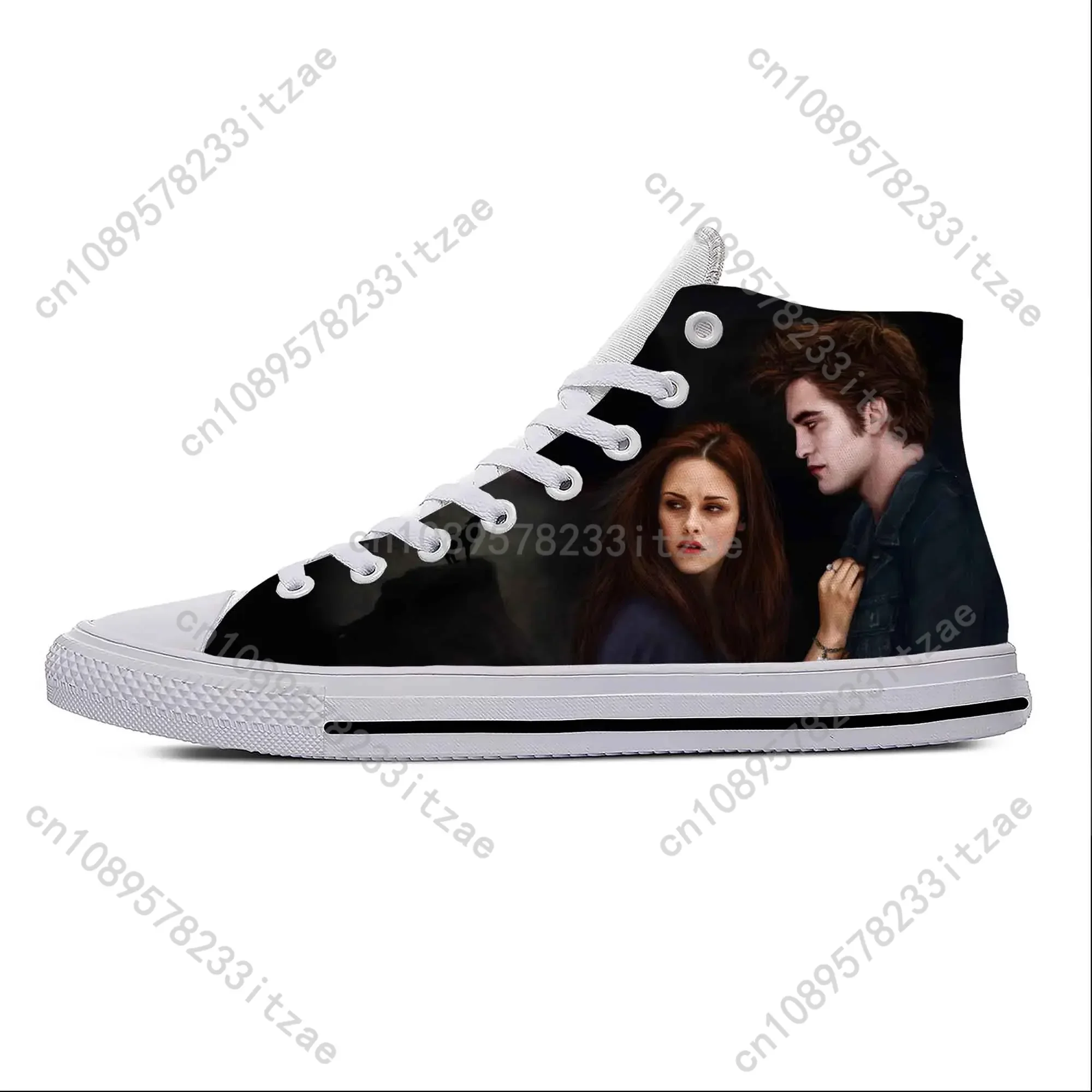 Cartoon Bella Edward Twilight Saga Movie Vampire Casual Cloth Shoes High Top Men Women Sneakers High Help Classic Board Shoes 3