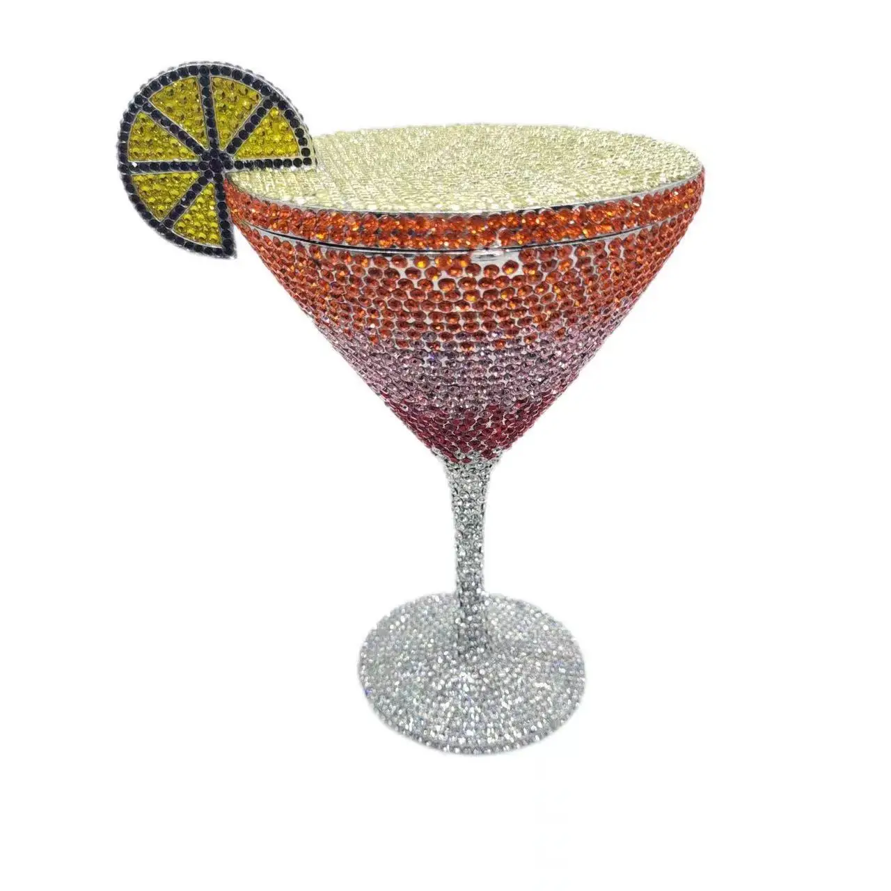 Martini Evening Clutch Bag Champagne/Gold Lemon Handbags For Luxury Crystal Prom Purses Diamond Party Banquet Bags Mininaudiere
