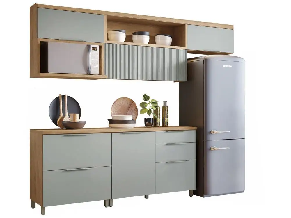 Cozinha Completa Nesher Duquesa 100% MDF com Balcão 5 Portas 4 Gavetas 3