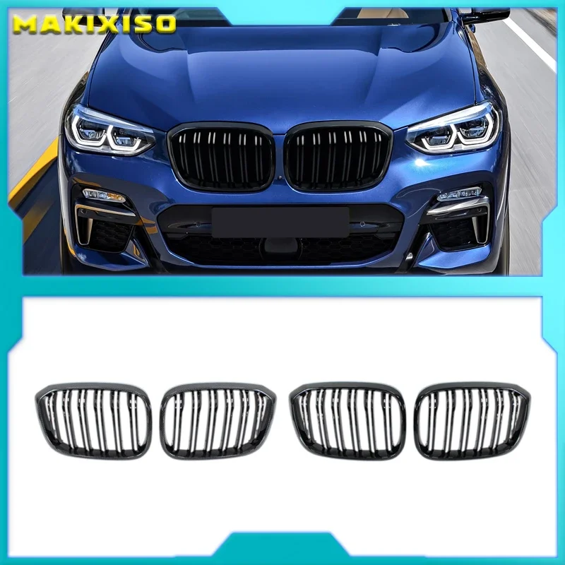 

Front Grille Kidney Grill Double Slat For BMW 3 4 X3 X4 G01 G02 G08 18-21 High Quality Racing Grills Car Styling Accessories