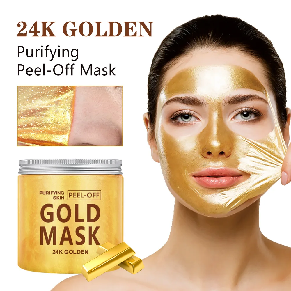 Gold Purifying Peel-Off Facial Mask with Aloe Vera & Niacinamide - Deep Clean & Nourish, 200g