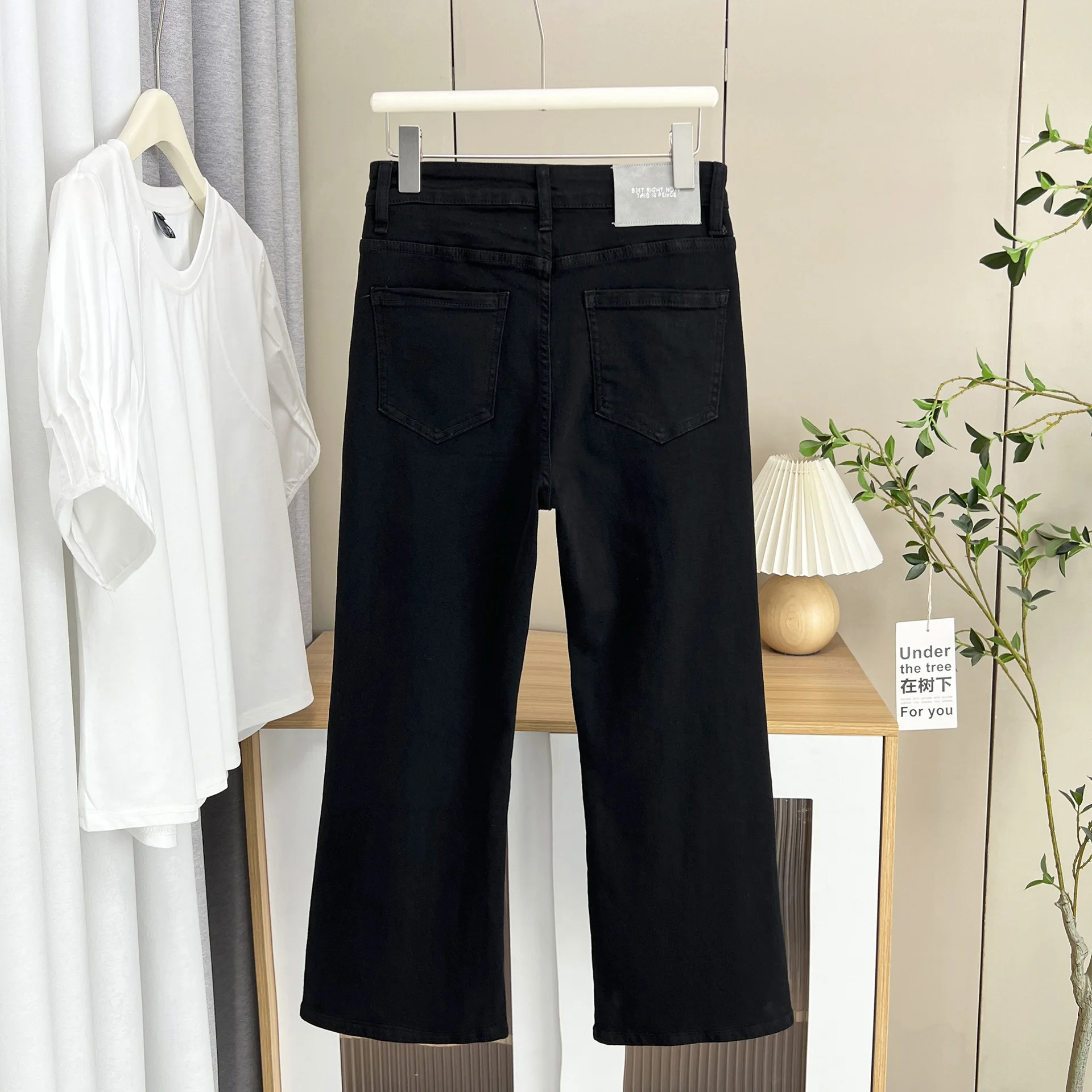 Spring Summer 100kg New Micro Flare Jeans Premium Plus Size Women Casual high-elastic Denim Pants 5313