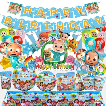Cartoon Family TV Anguria JJ Tema Festa di compleanno Decor Anguria Ragazzo Ragazza Stoviglie usa e getta Baby Shower Banner Regalo per bambini 1