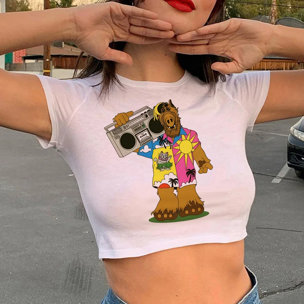 Alf Tee Women Japanese Summer Designer Tee Abbigliamento Femminile 2000S