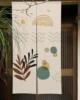 Geometric Plant Pattern Japanese Door Curtain Minimalist Noren Style Boho Bedroom Kitchen Partition Doorway Curtain Half-Curtain 4