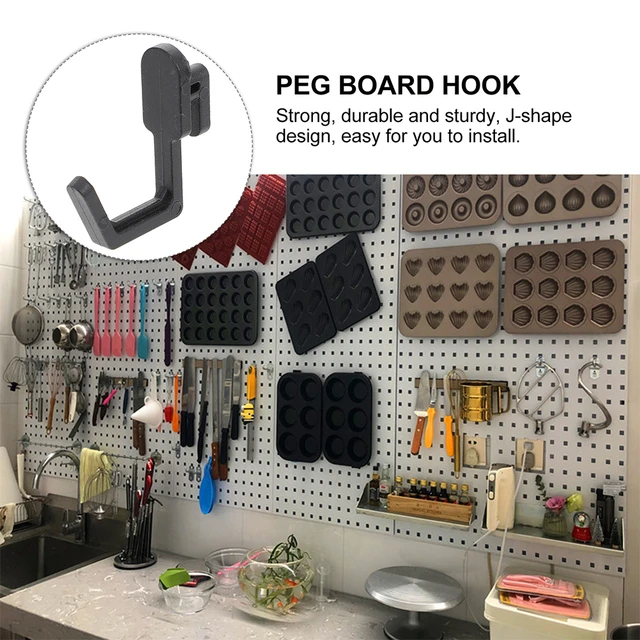 50 Pcs/100 Pcs Black Pegboard J Style Hooks Heavy Duty Plastic J Shape Peg  Hook Peg Board Tool Organizer Wear-resistant - AliExpress