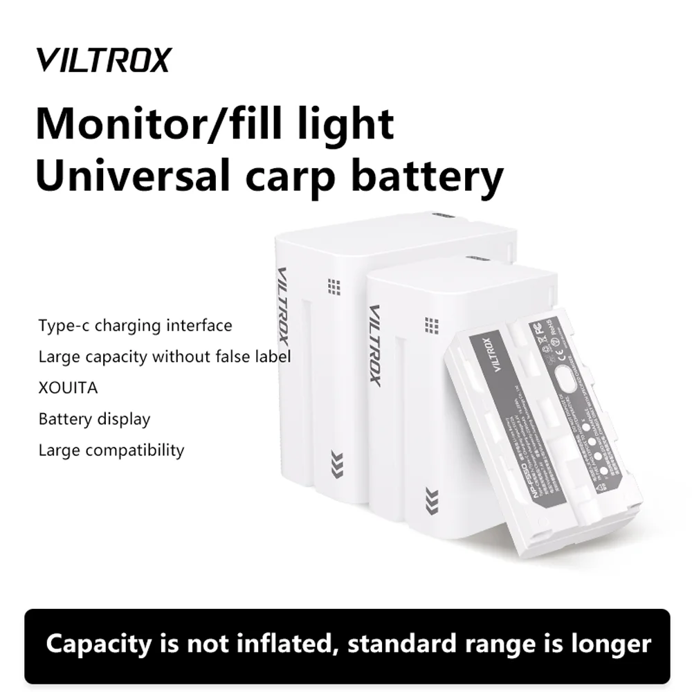 VILTROX NP-F550/F750/F970 Lithium Battery 6600mAh Portable Battery
