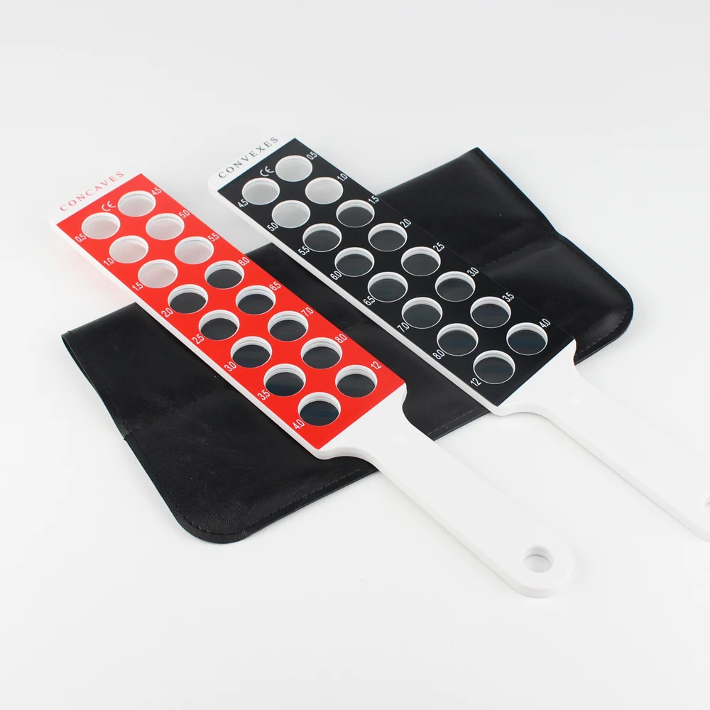 Ophthalmic Retinoscopy Lens Rack Set Optical Instrument 32 Lenses Aluminum Storage Case