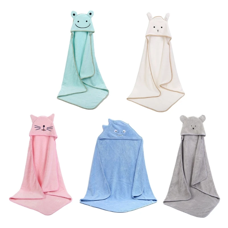 

Hooded Baby Towel Absorbent Bath Towels with Hood for Toddlers Soft Towel Cartoon for Frog Koala Dinosaur for Cat