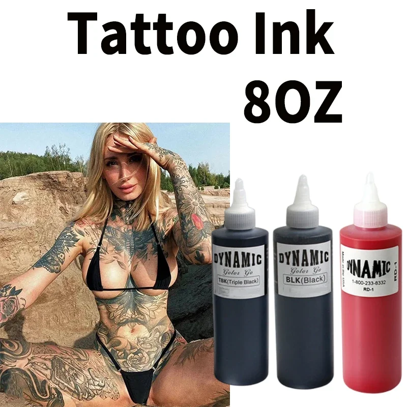 Dynamic Professional Black Tattoo Ink Pigment DIY Tattoo Pigment Practice Supplie Tattoo Gel Body Art Tattoo Pigment 8OZ BLK tattoo ink pigment
