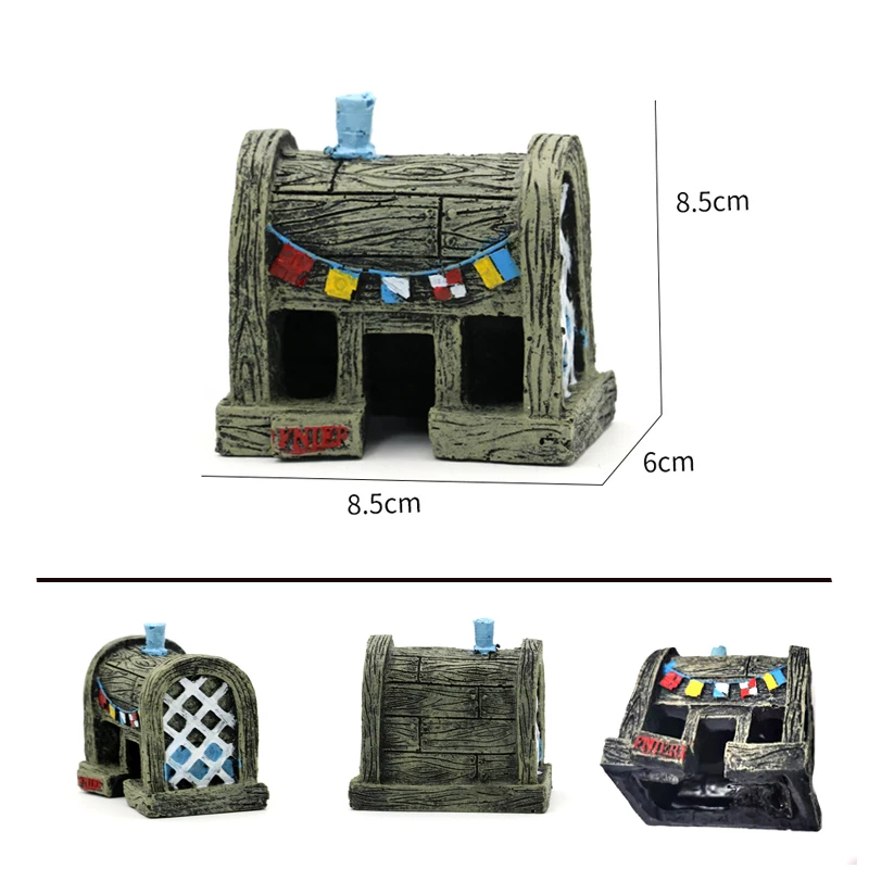 Title 2, Aquarium Decoration Fish Tank Cartoon House Cas...