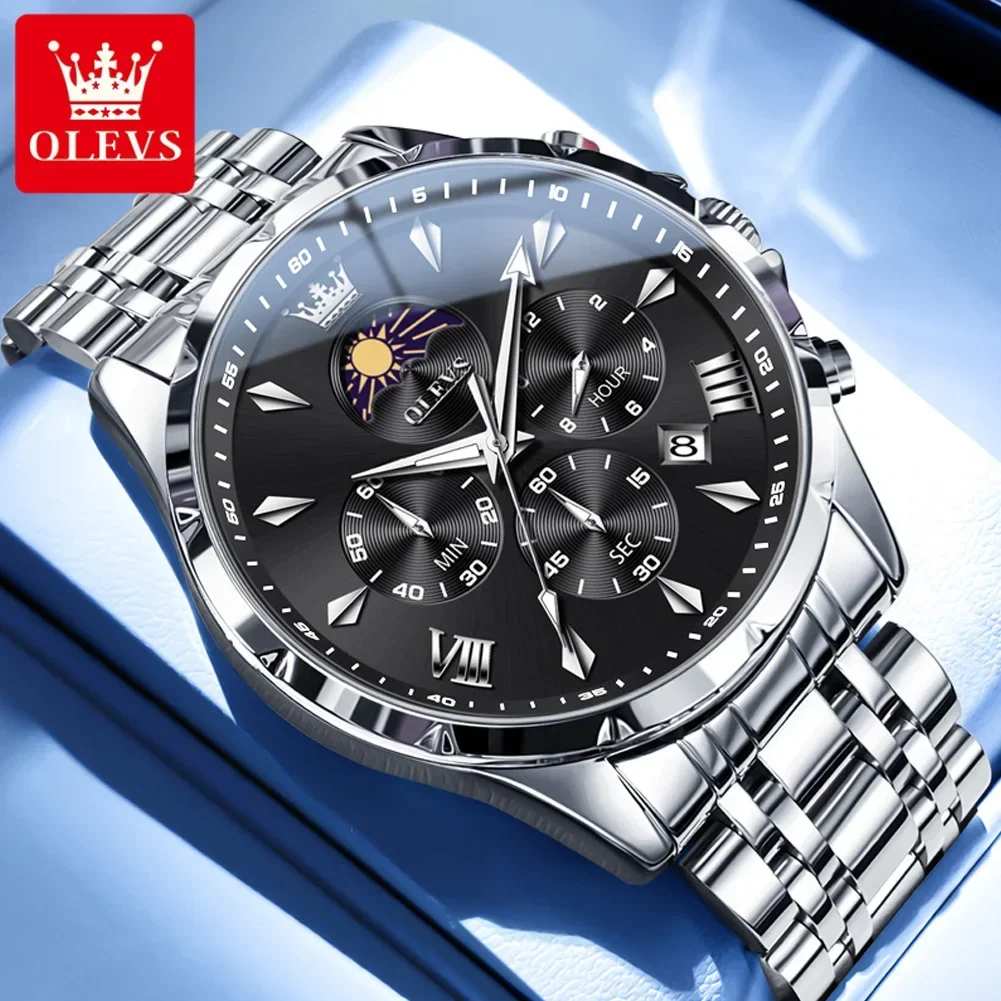 ساعة OLEVS Top للرجال ساعة كوارتز أصلية متعددة الو...