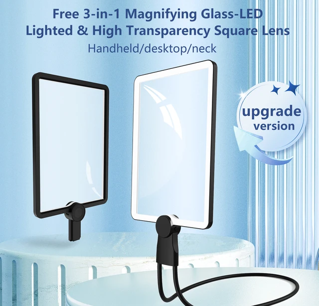 thumbnail image 2 of 5X Magnifying Glass With 48 LED Light For Reading, Page Magnifier For... 2 of 10