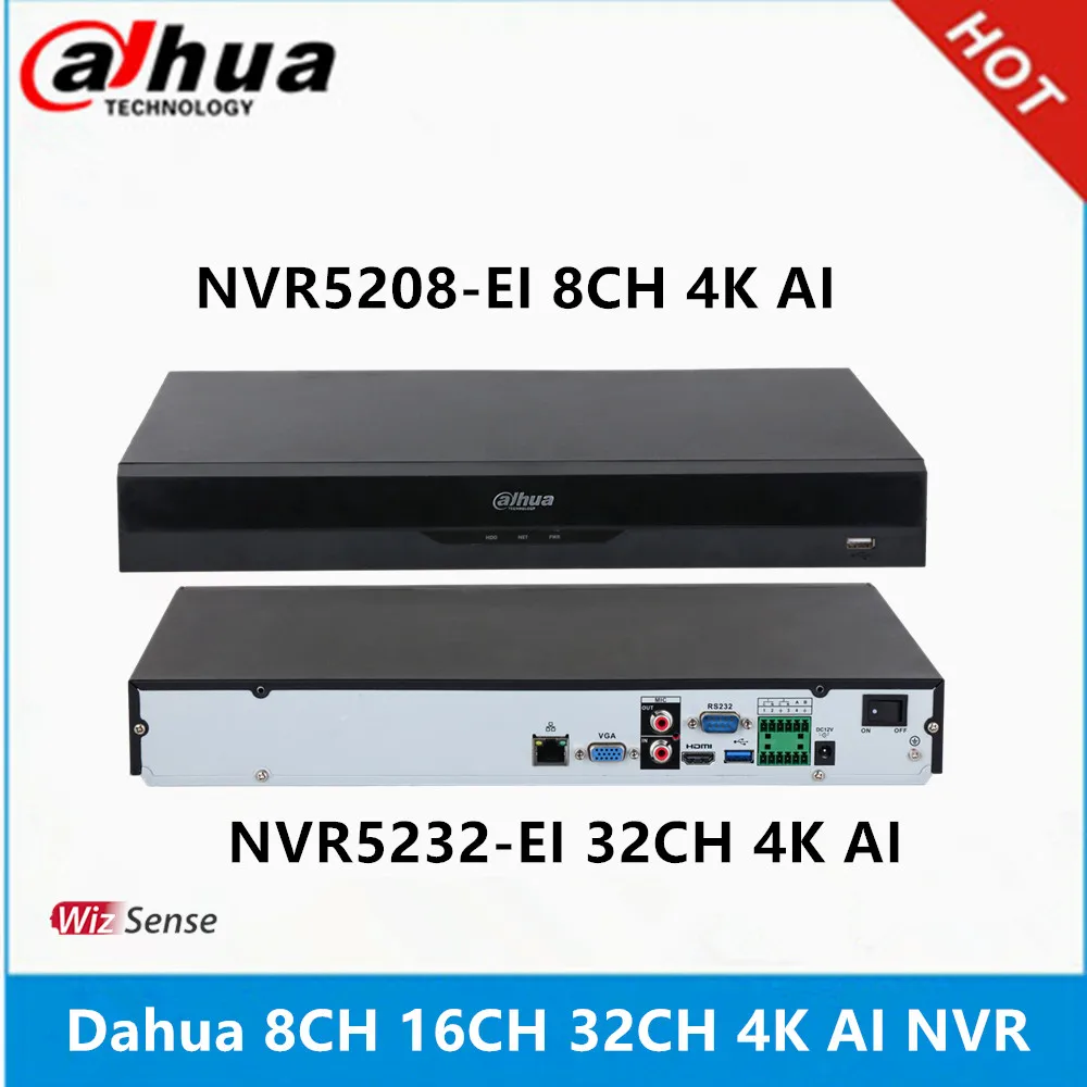 Dahua NVR5208-EI 8ch & NVR5216-EI 16ch & NVR5232-EI 32ch WizSense Network Video Recorder Without PoE ports 4K AI NVR network video recorder