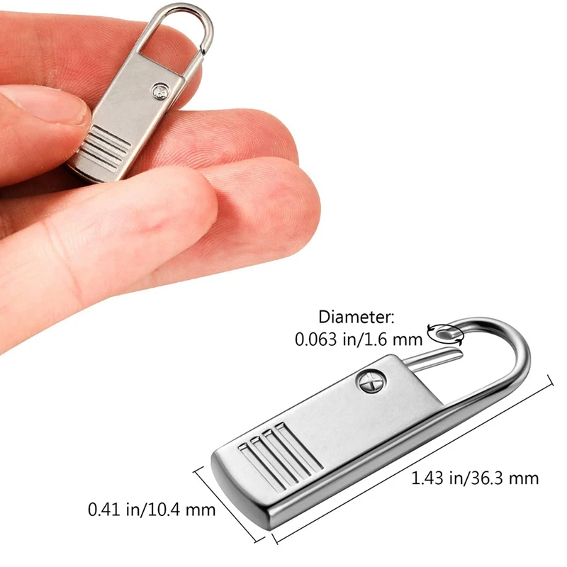10Pcs Zipper Pull-Tab Replacement, Metal Zipper Puller Zip Slider Extender Handle Mend Fixer For Suitcases Backpacks