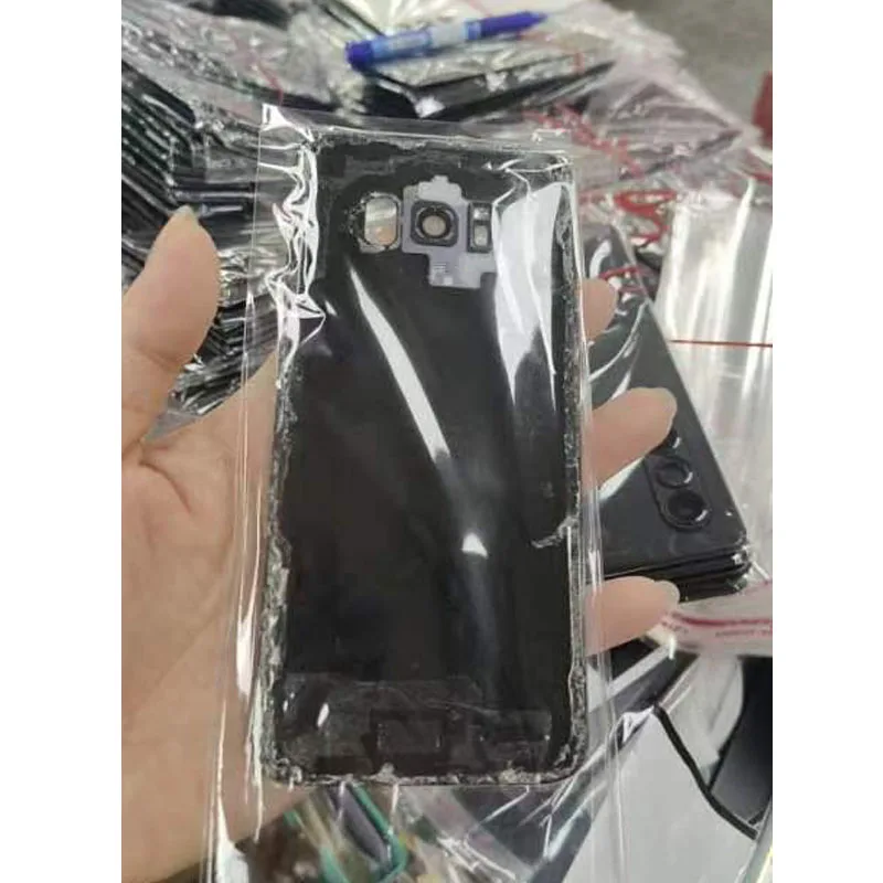 삼성 S10 S10 Plus S10e 뒷면 커버 배터리 커버 긁힌 G973 G975 G970 뒷면 커버에 대한 1pcs AMOLED 결함