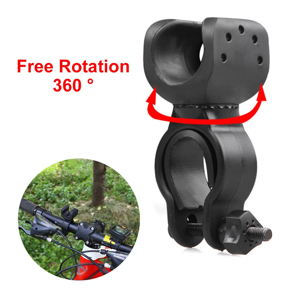 LED Torch Bracket Mount Holder Bicycle Lights Mount Holder 360 Rotation Cycling Bike Flashlight Accessories