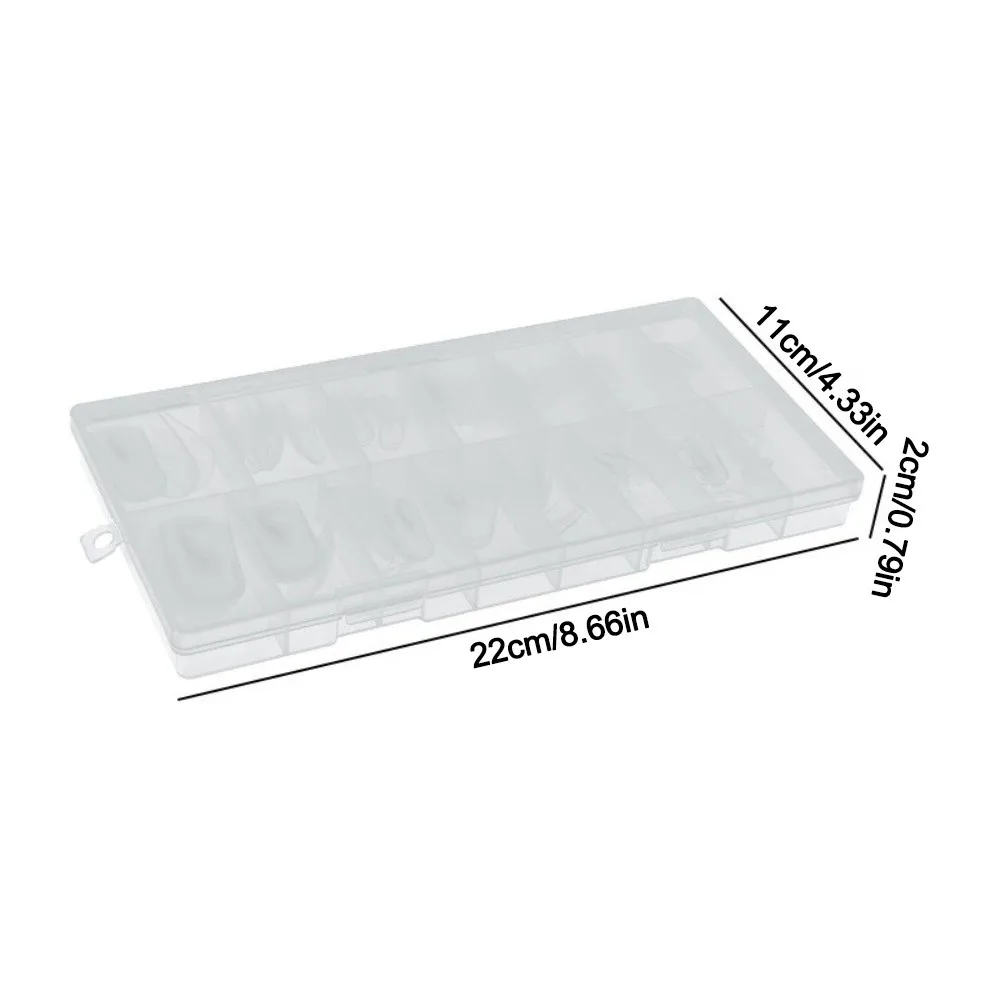 Hot Coffin Shape Sandwich Nail Forms Almond Shape Ultra-Thin Nail Tips Clear Extension No-Trace Double-Sided Fake Nails DIY