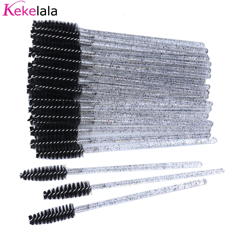50-Pack Eyelash Extension and Mascara Brush Set with Storage Case - Wholesale Spoolies